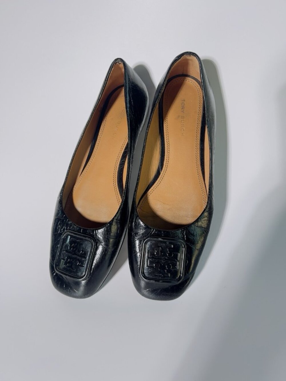 Tory Burch Georgina Leather Ballet Flats Black Size 6.5 M - Picture 14 of 14
